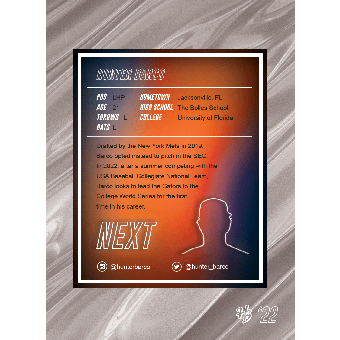 Baseball Card Signed - Silver - Image 2